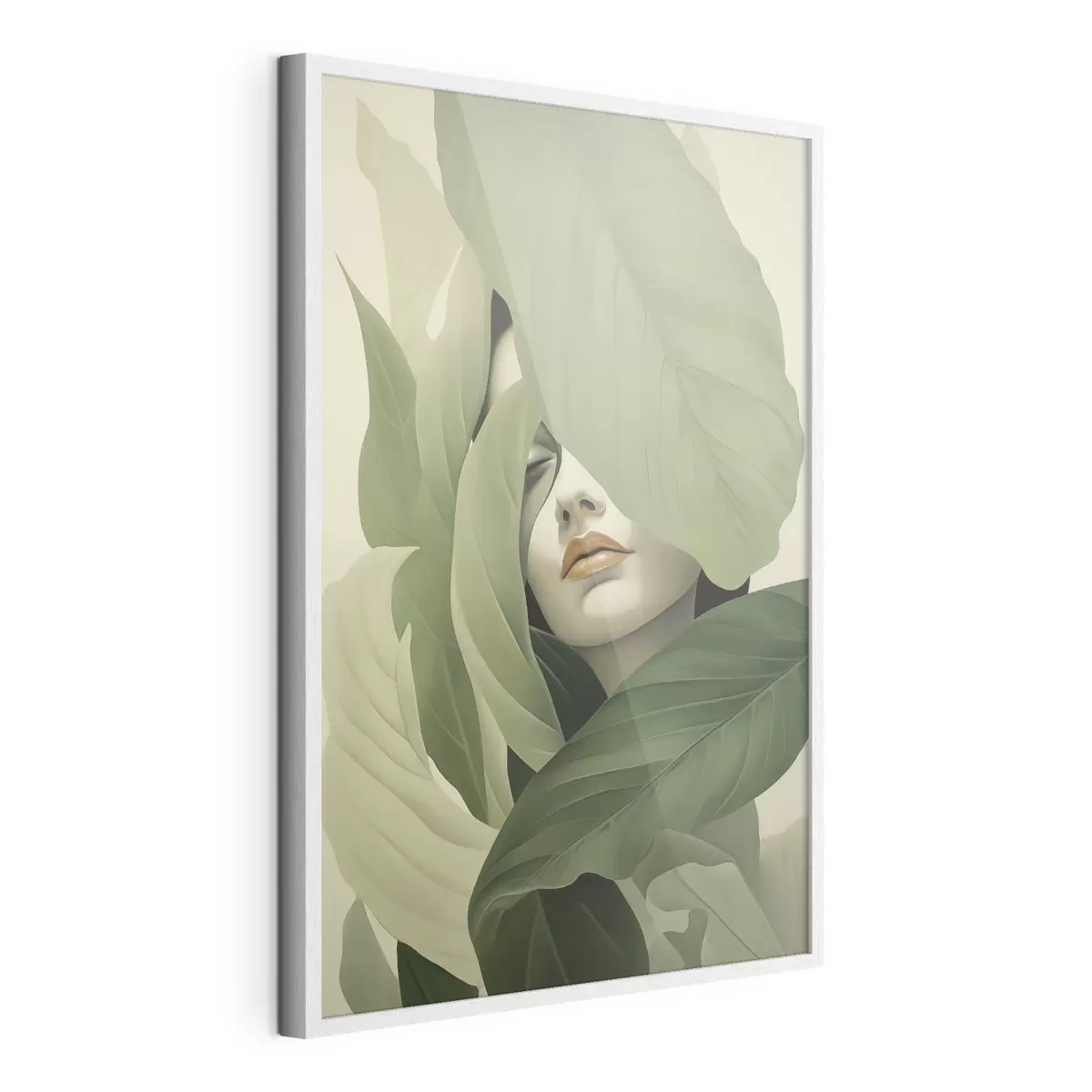 Poster Retrato surrealista de una niña entre el follaje f47332