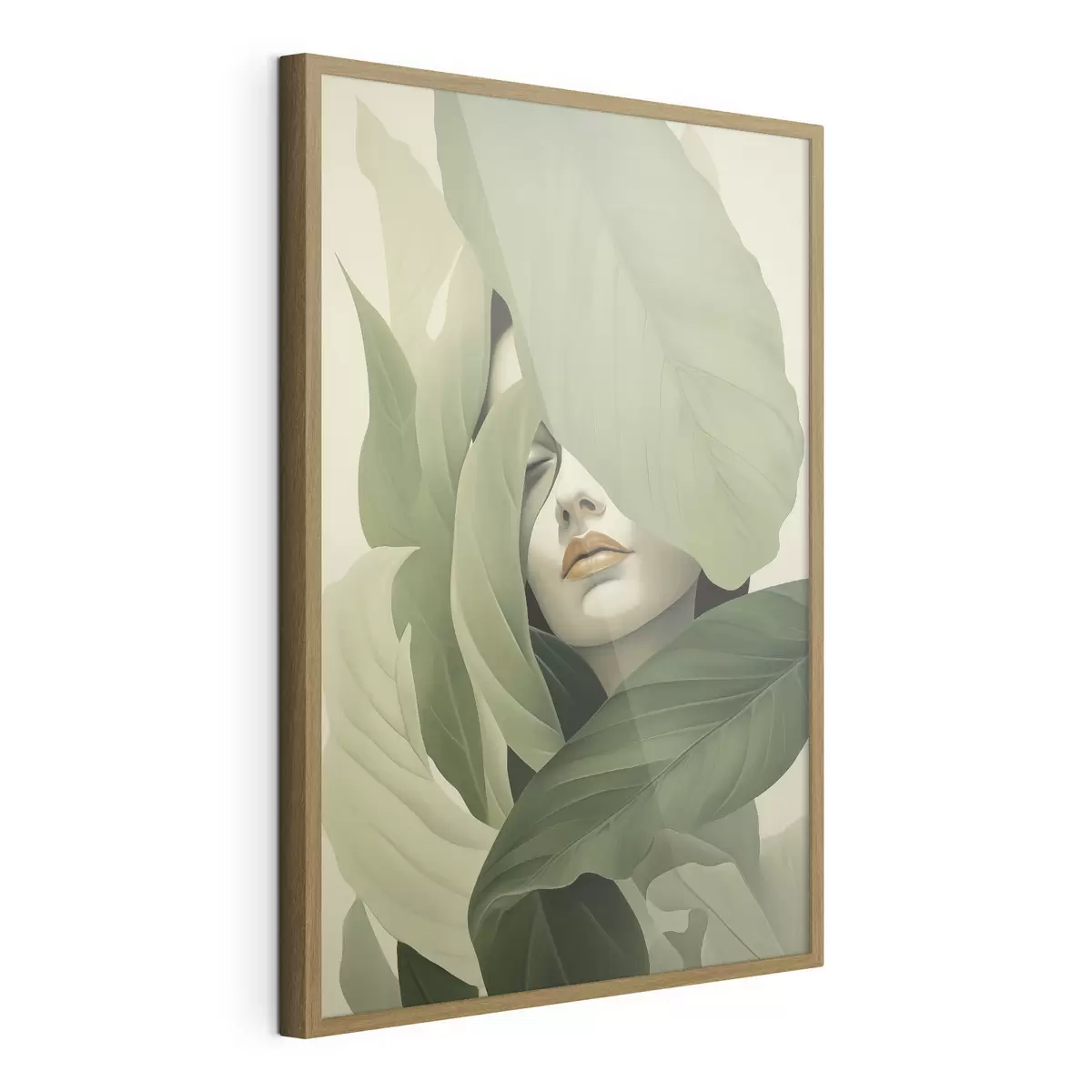 Poster Retrato surrealista de una niña entre el follaje f47332