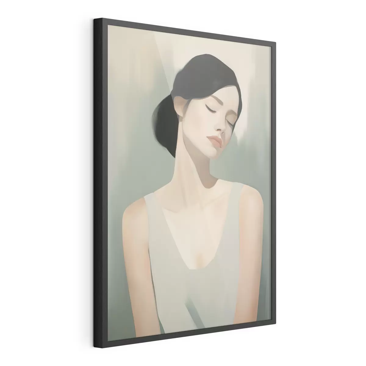 Poster Una niña con los ojos cerrados f47341
