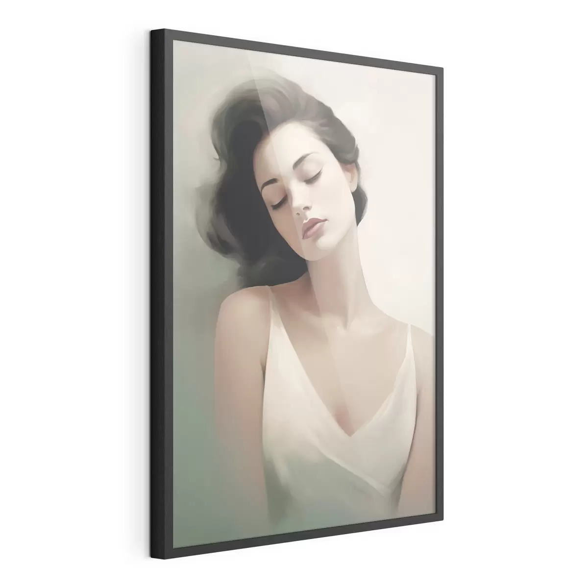 Poster Retrato de una niña con los ojos cerrados f47342