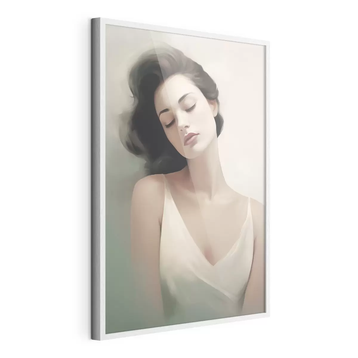 Poster Retrato de una niña con los ojos cerrados f47342