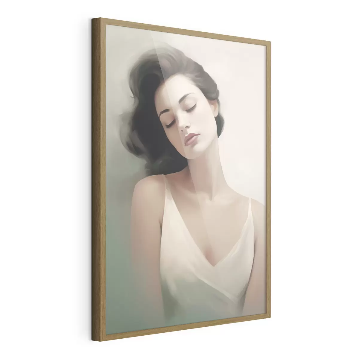 Poster Retrato de una niña con los ojos cerrados f47342