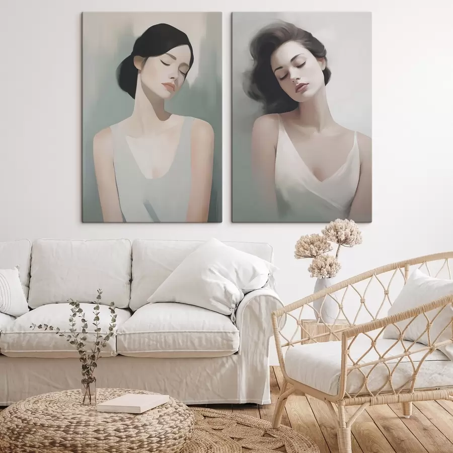 murales de pared Una niña con los ojos cerrados m01188