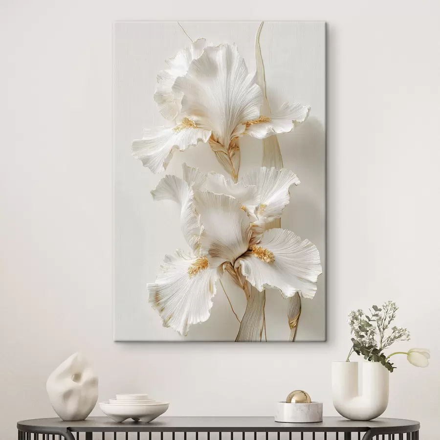 murales de pared grandes flores de iris blancas s47137