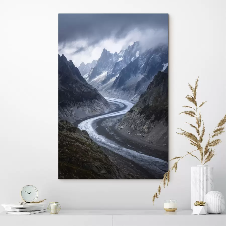 murales de pared paisaje montañoso con nubes s47142