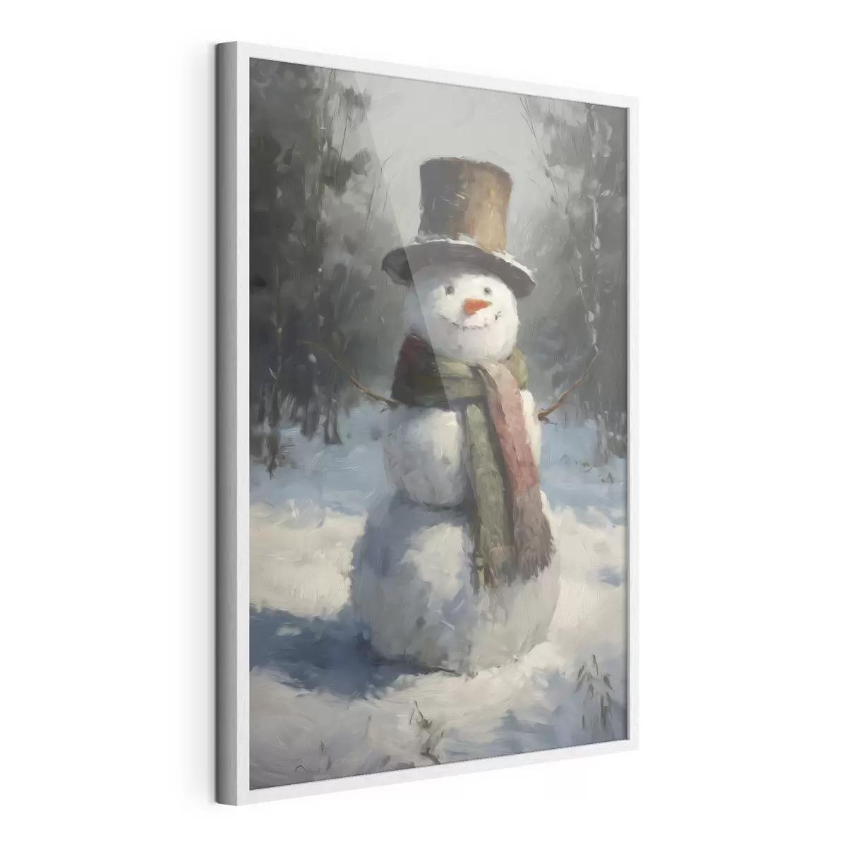 Poster muñeco de nieve al estilo de la pintura al óleo f47116