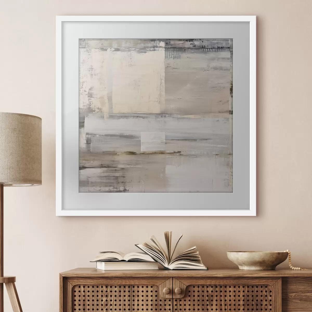 Poster abstracción contemporánea en tonos apagados f47121