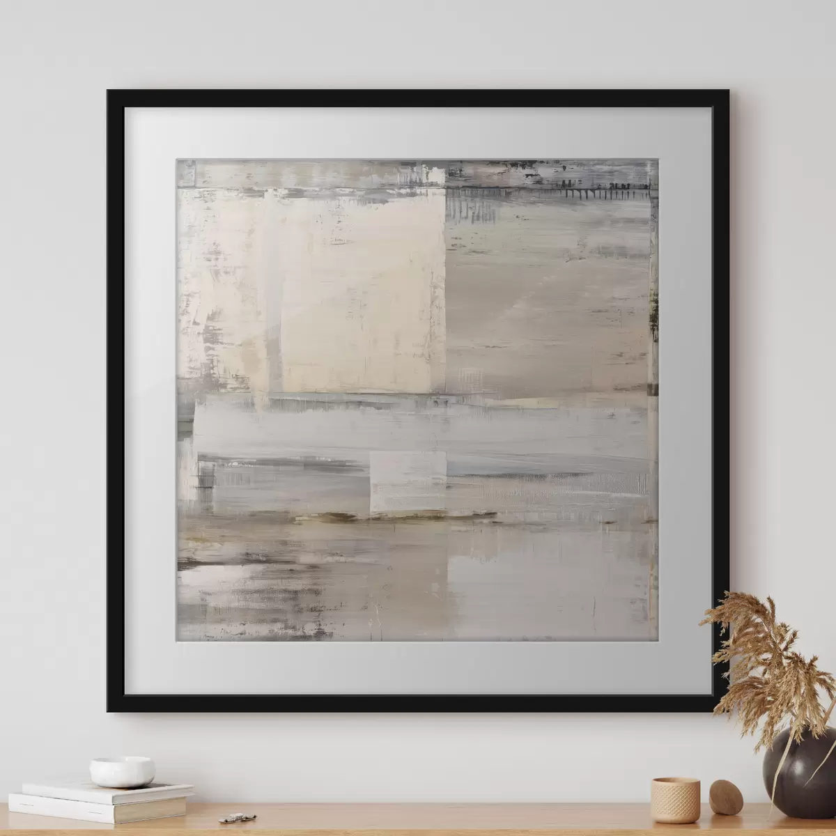 Poster abstracción contemporánea en tonos apagados f47121