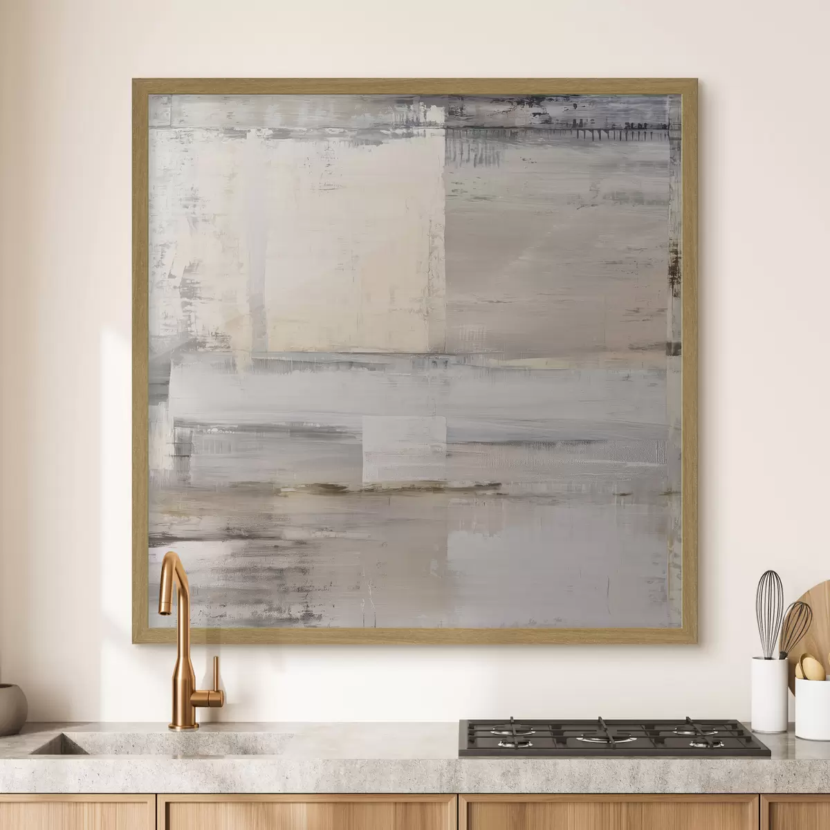 Poster abstracción contemporánea en tonos apagados f47121