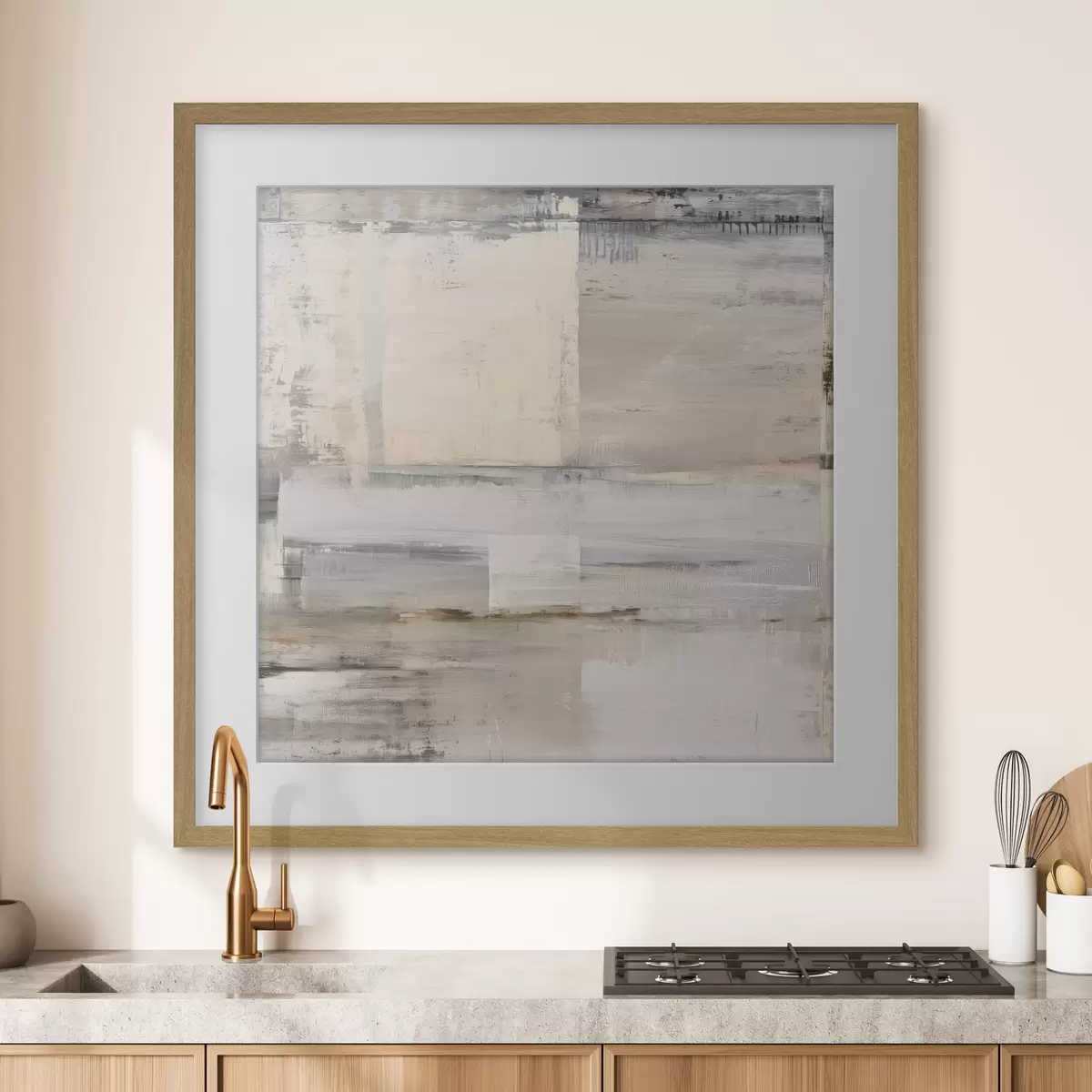 Poster abstracción contemporánea en tonos apagados f47121