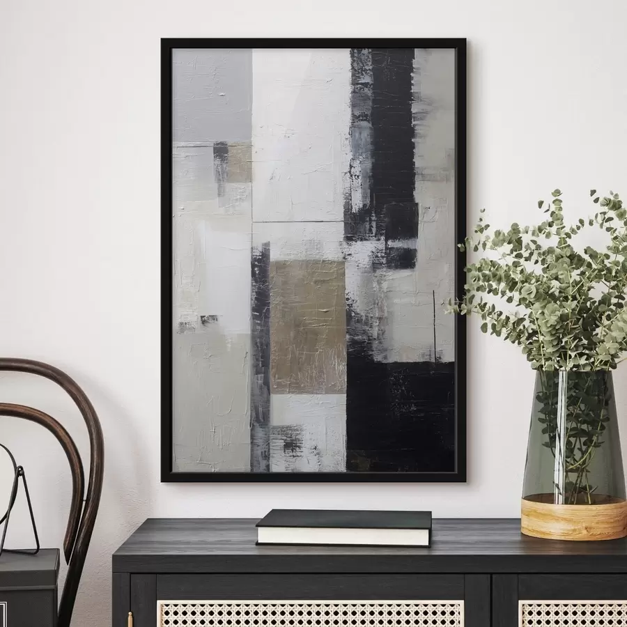 murales de pared abstracción contemporánea en colores contrastantes f47133