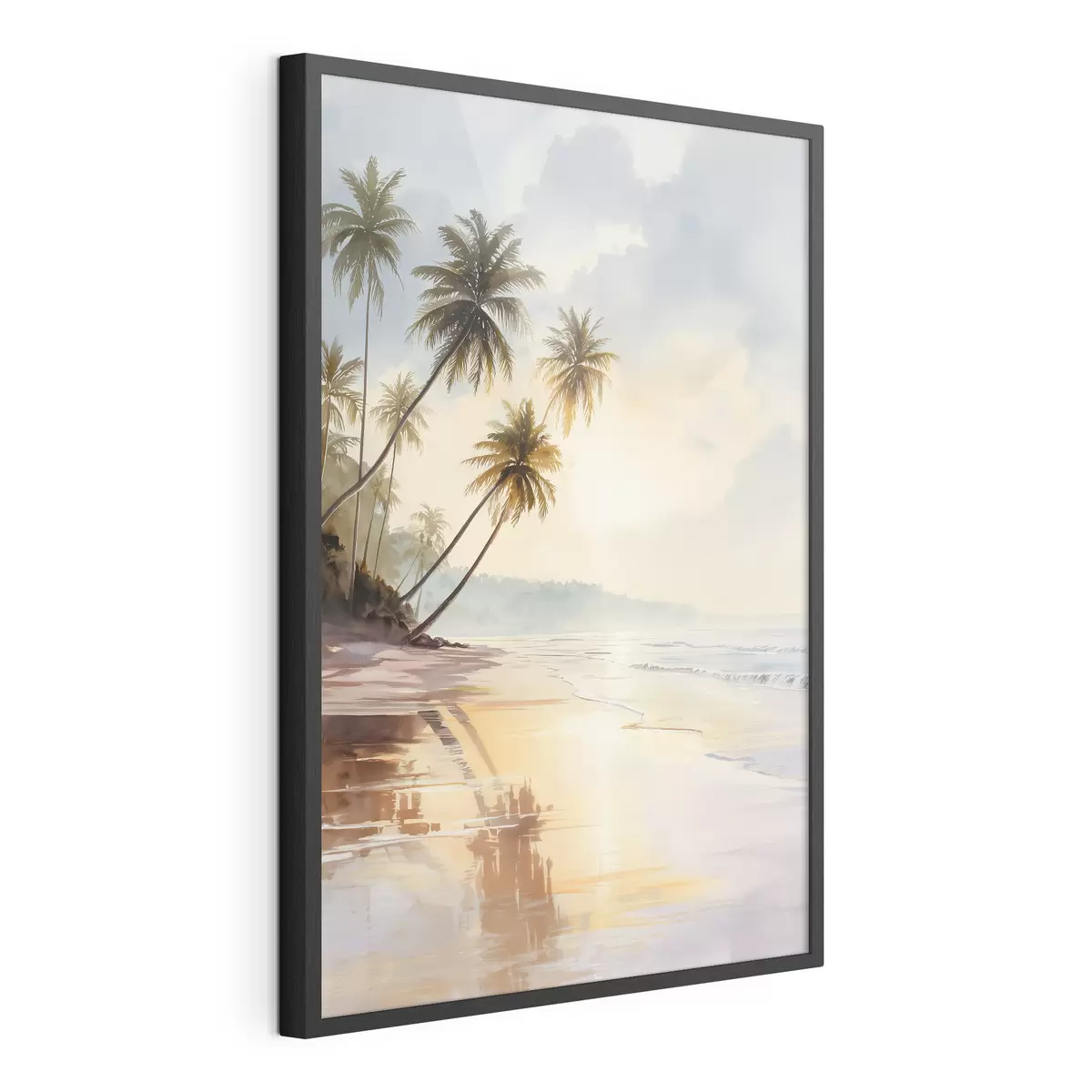 Poster Puesta de sol en la playa de una isla, en estilo acuarela. f47136