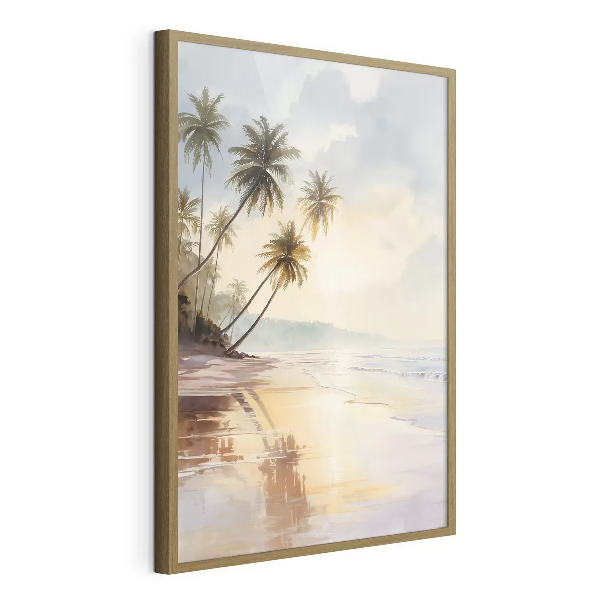 Poster Puesta de sol en la playa de una isla, en estilo acuarela. f47136