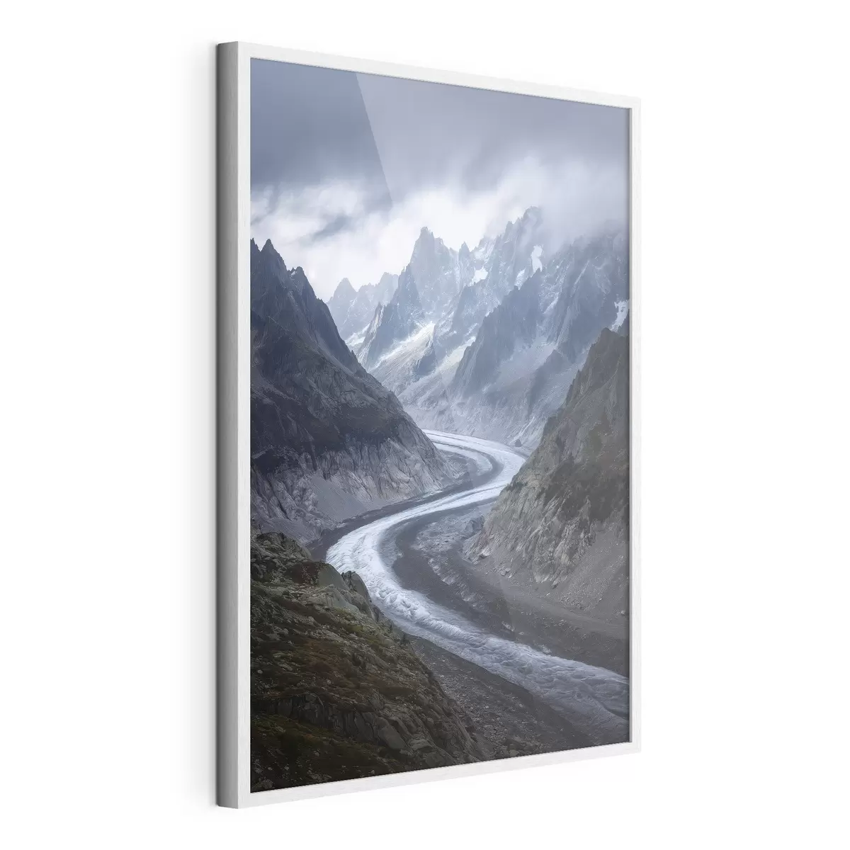 Poster paisaje montañoso con nubes f47142