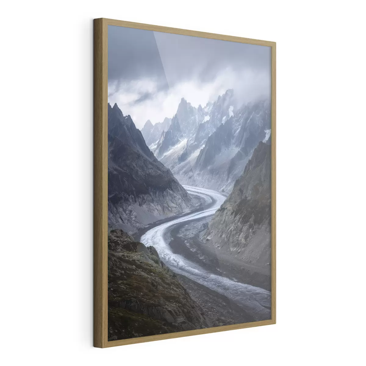 Poster paisaje montañoso con nubes f47142