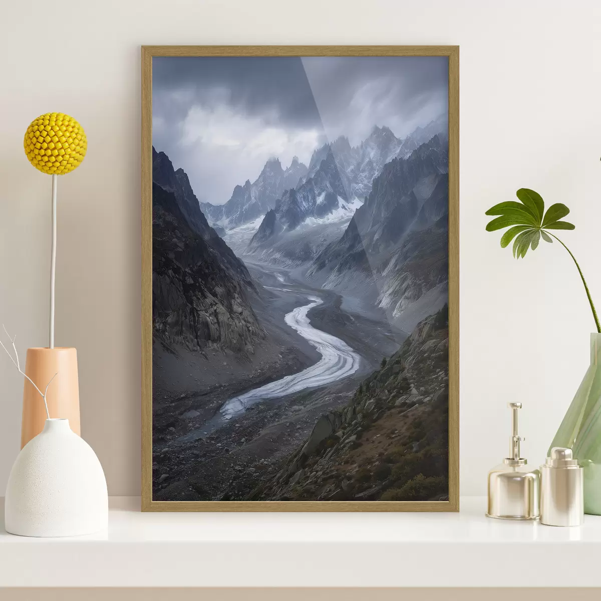 Poster paisaje montañoso con nubes f47143