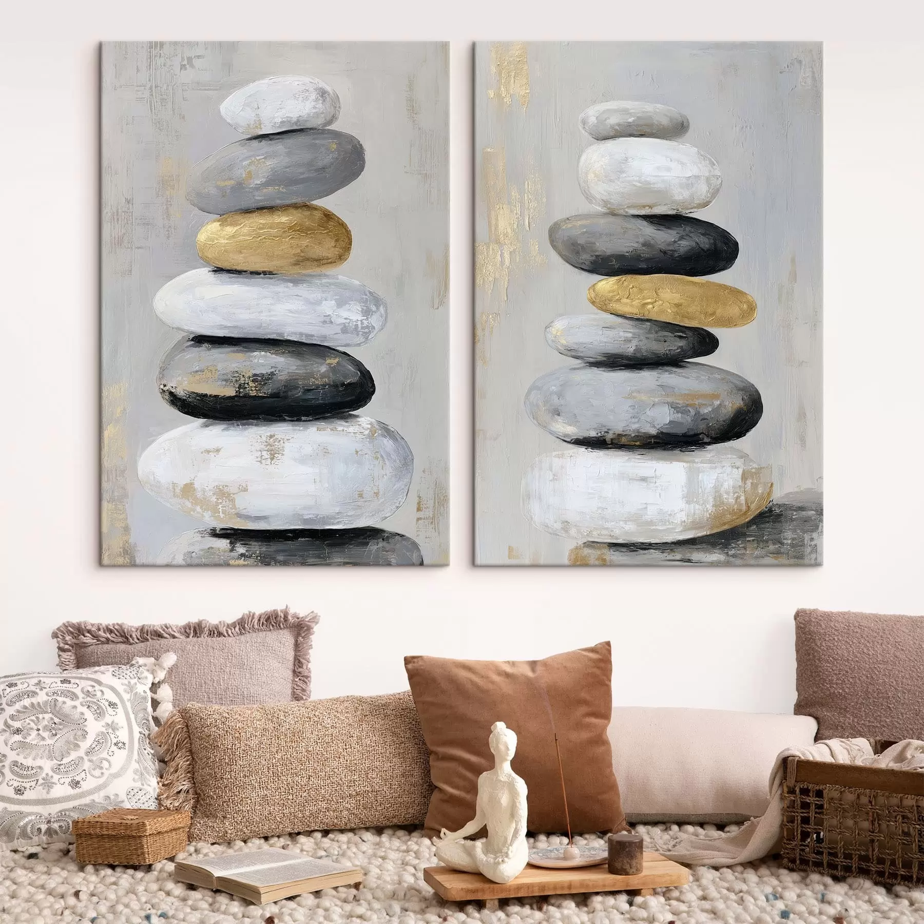 murales de pared piedras grandes al estilo de la pintura m01181