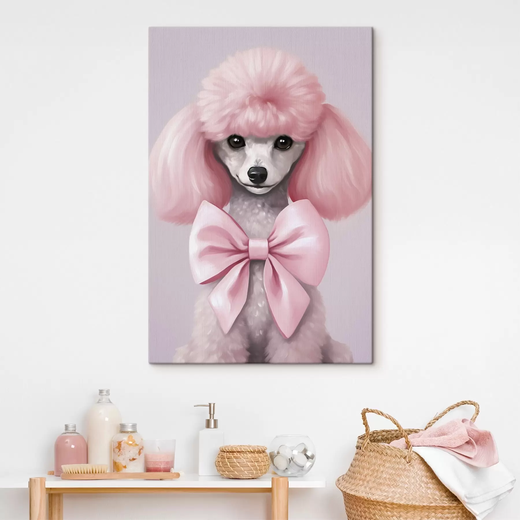 murales de pared Caniche con un lazo s47412