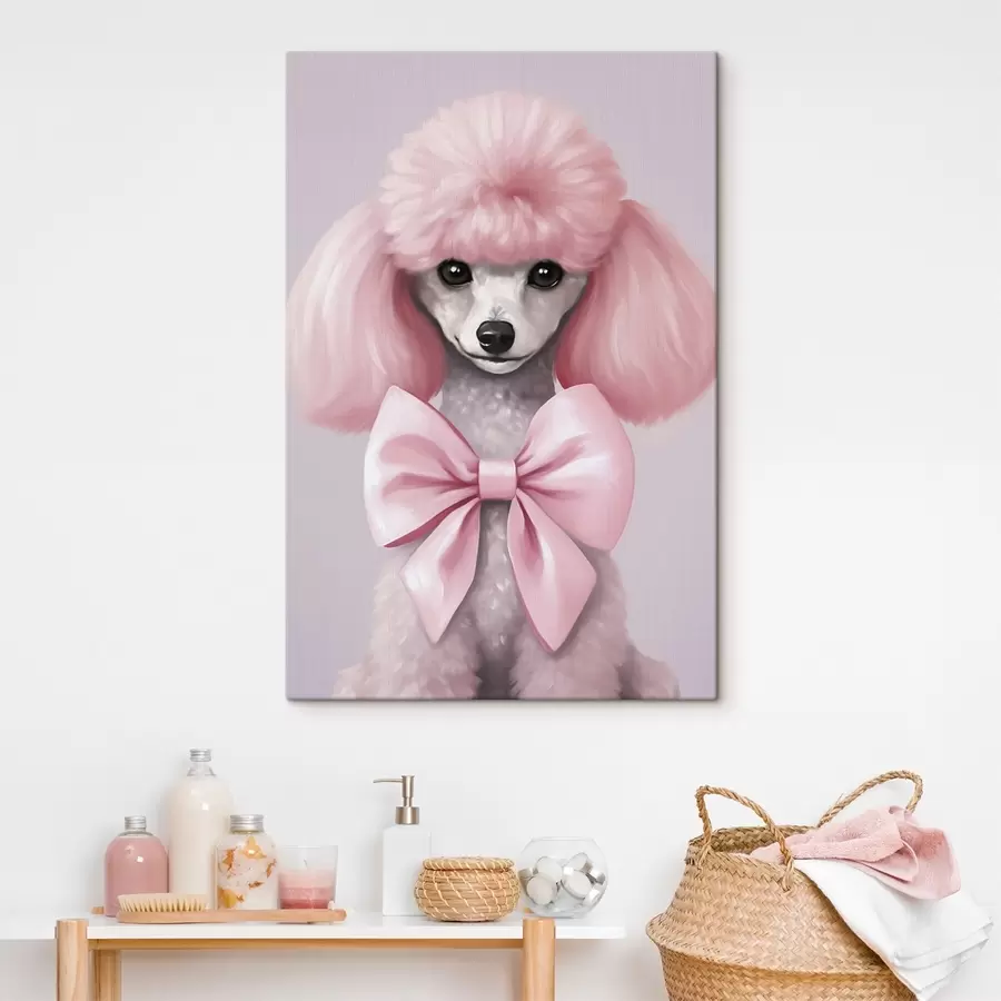 murales de pared Caniche con un lazo s47412