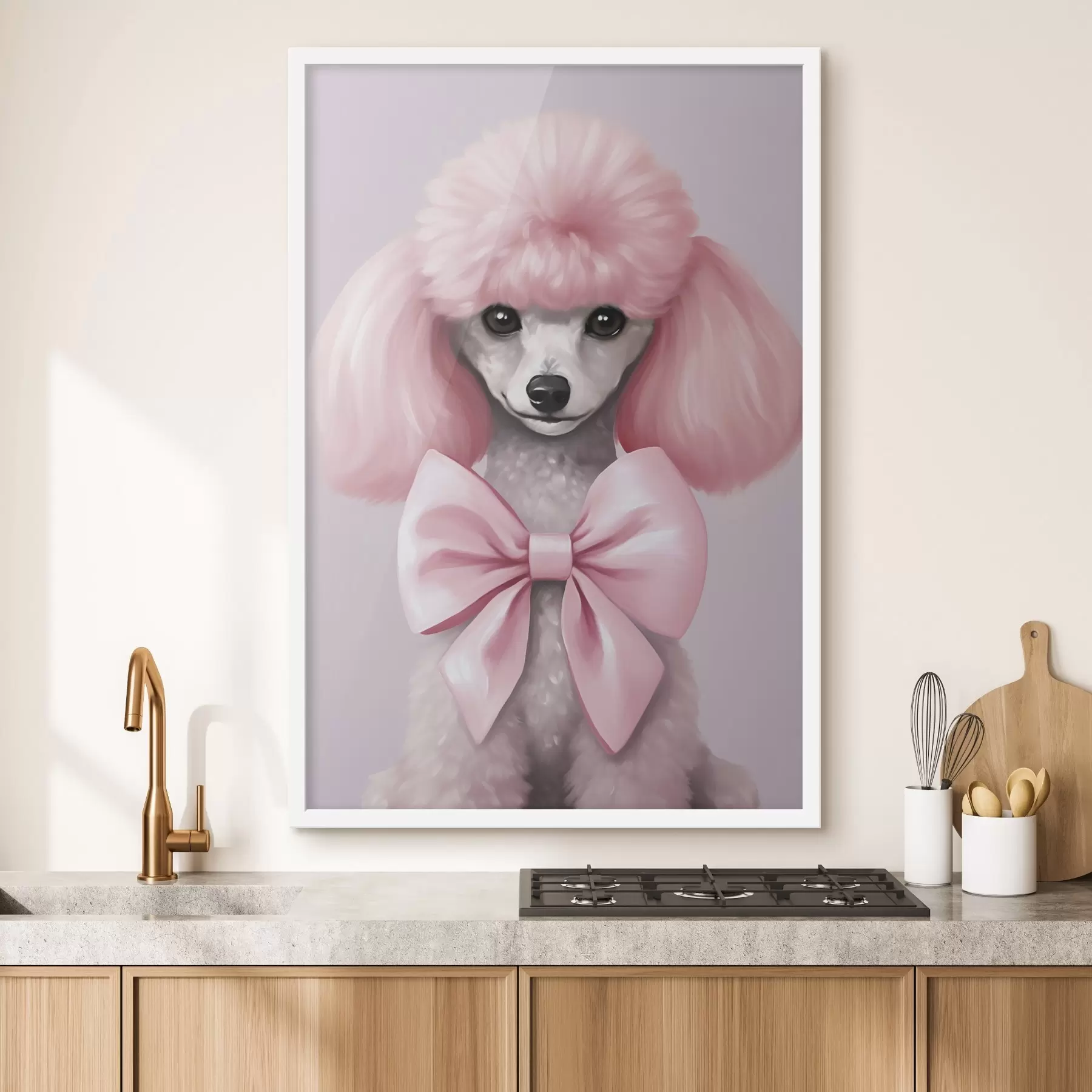 murales de pared Caniche con un lazo f47412