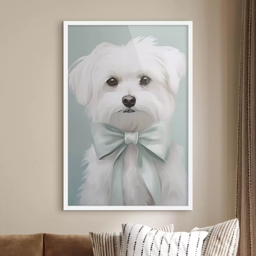 murales de pared Perrito con un lazo f47413