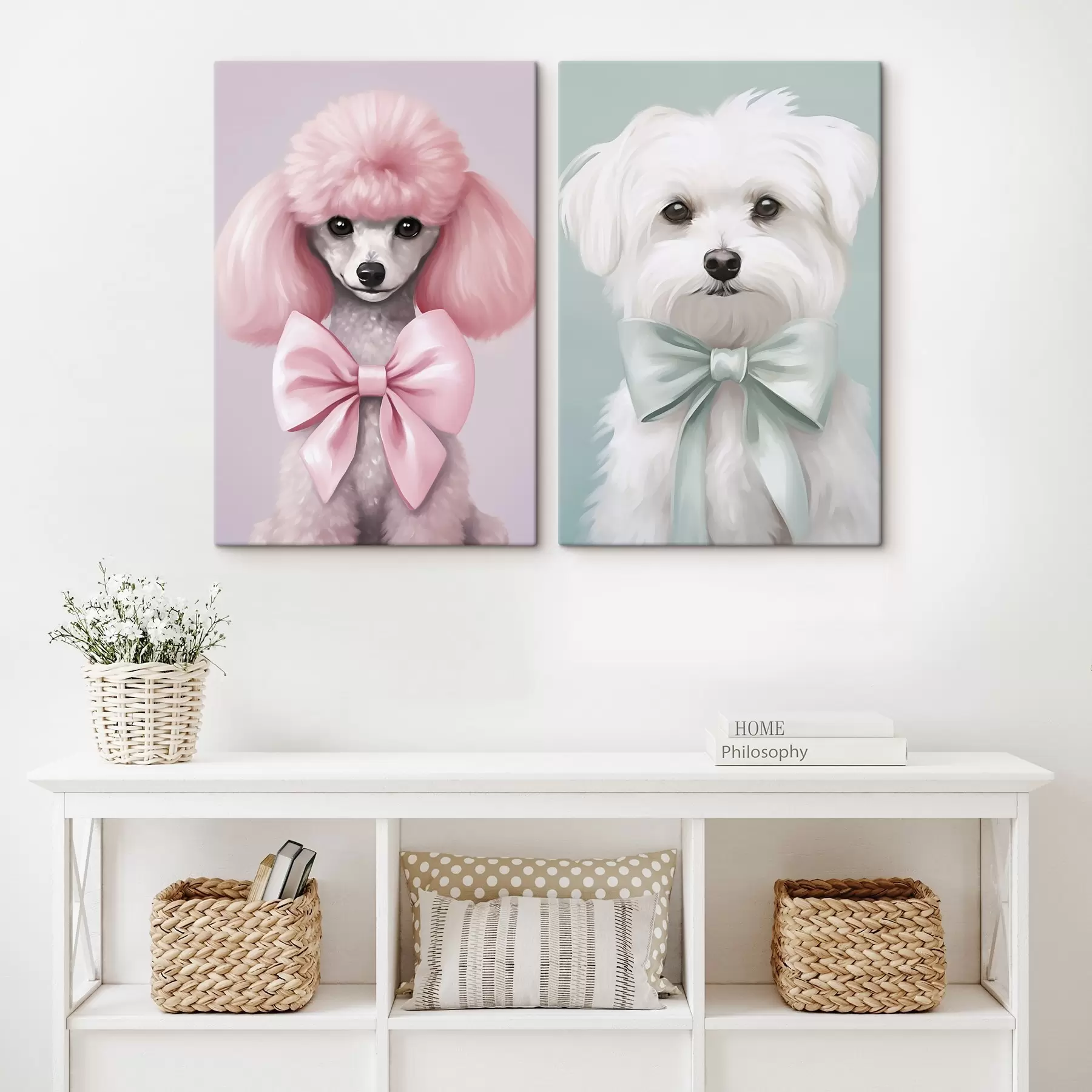 murales de pared Perro con un lazo m01193