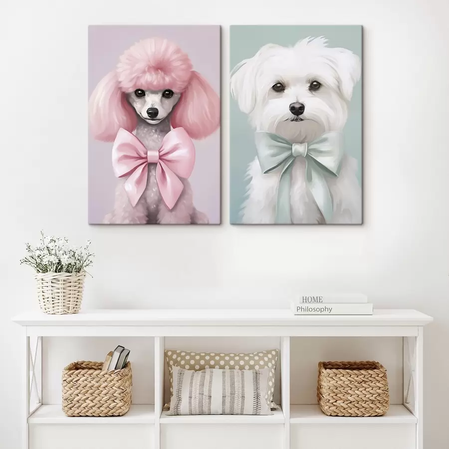 murales de pared Perro con un lazo m01193