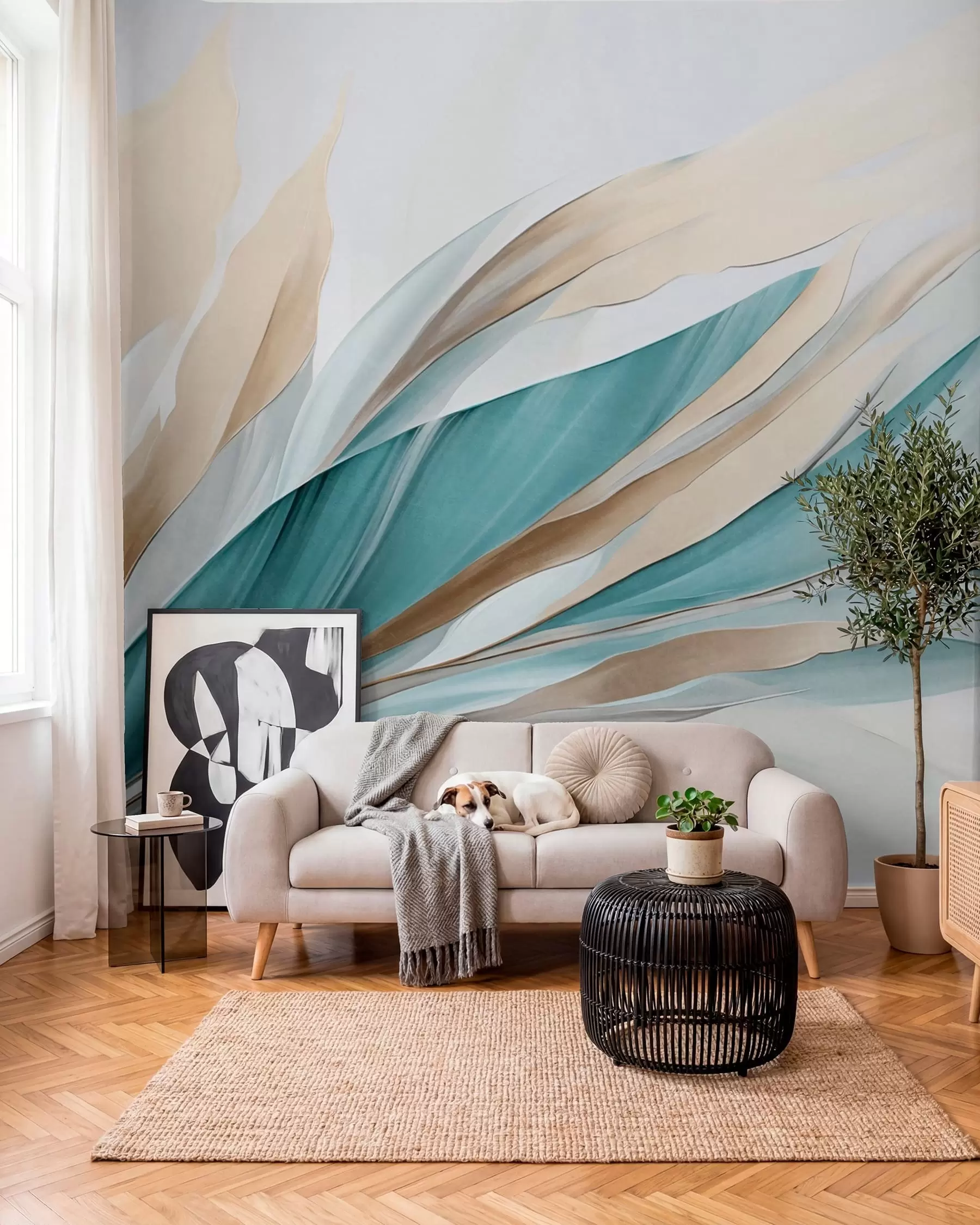murales de pared Corrientes turquesa w09585