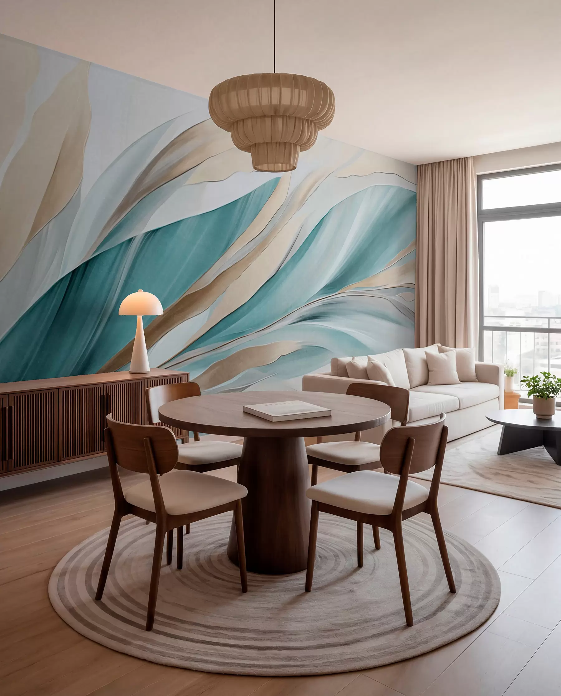 murales de pared Corrientes turquesa w09585