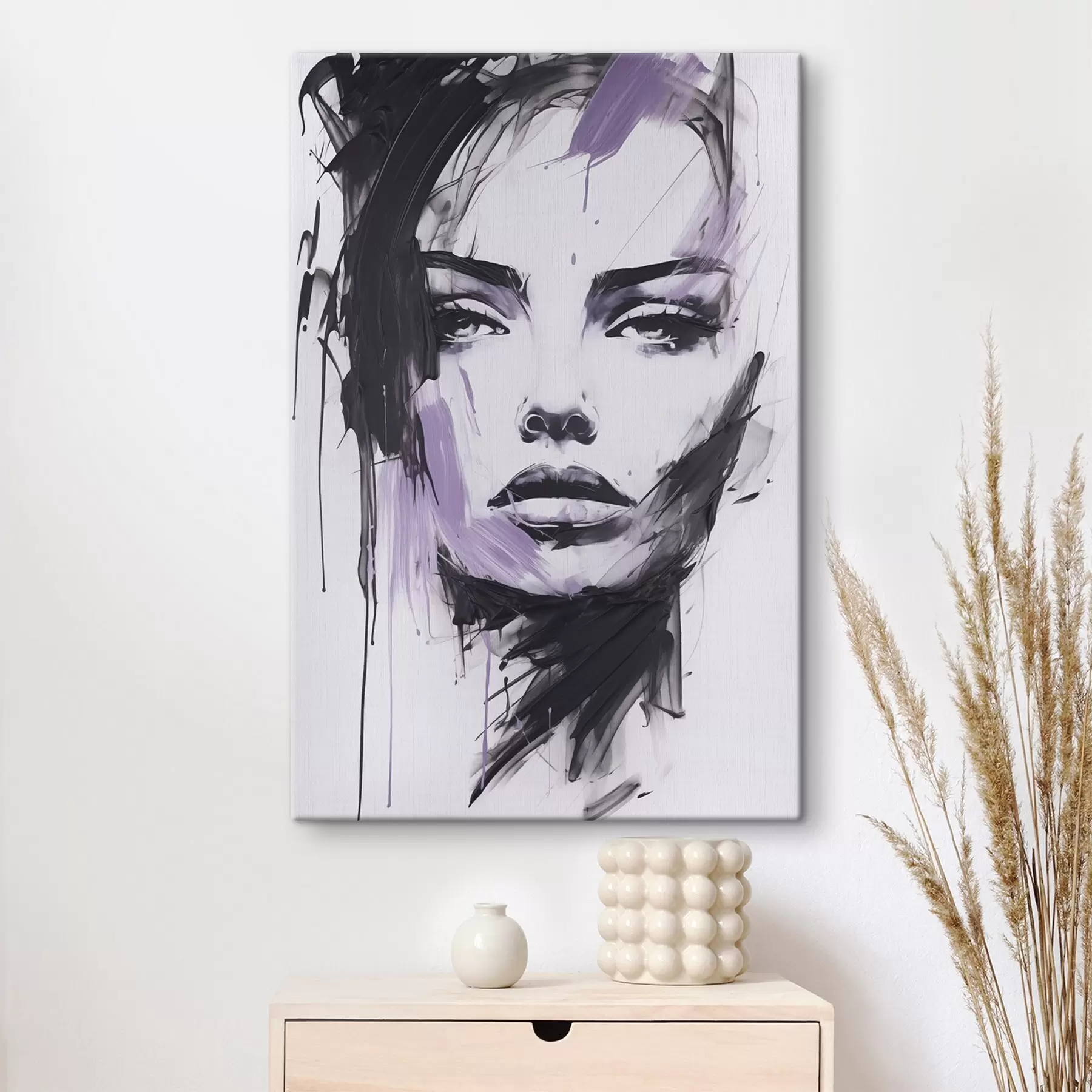 murales de pared Retrato femenino abstracto s47498