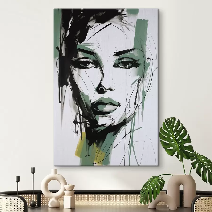 murales de pared Retrato femenino abstracto s47499