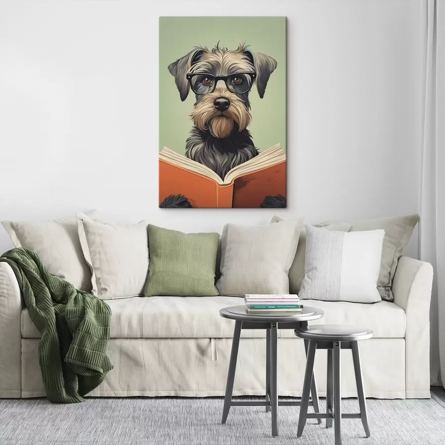 murales de pared Un perro con un libro s47502