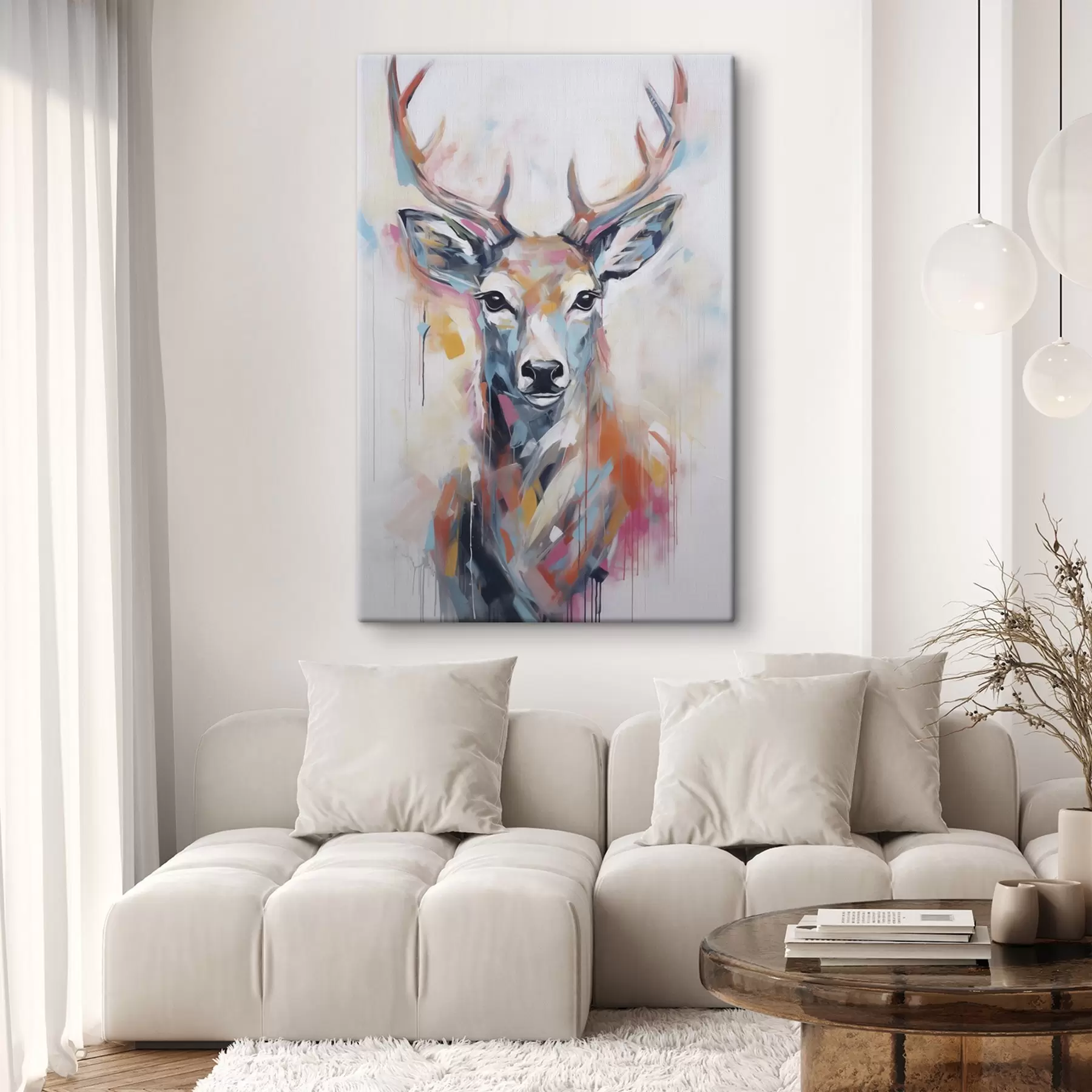 murales de pared Pintura imitación ciervo s47503