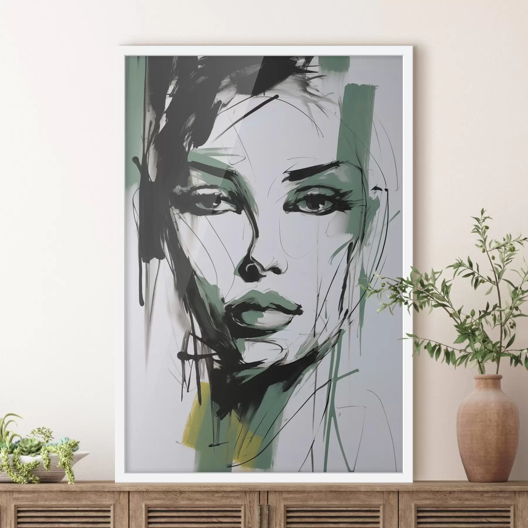 murales de pared Retrato femenino abstracto f47499