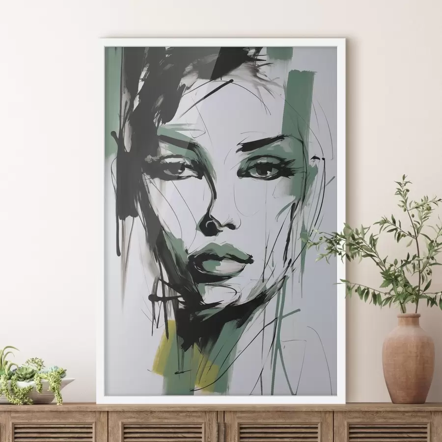 murales de pared Retrato femenino abstracto f47499