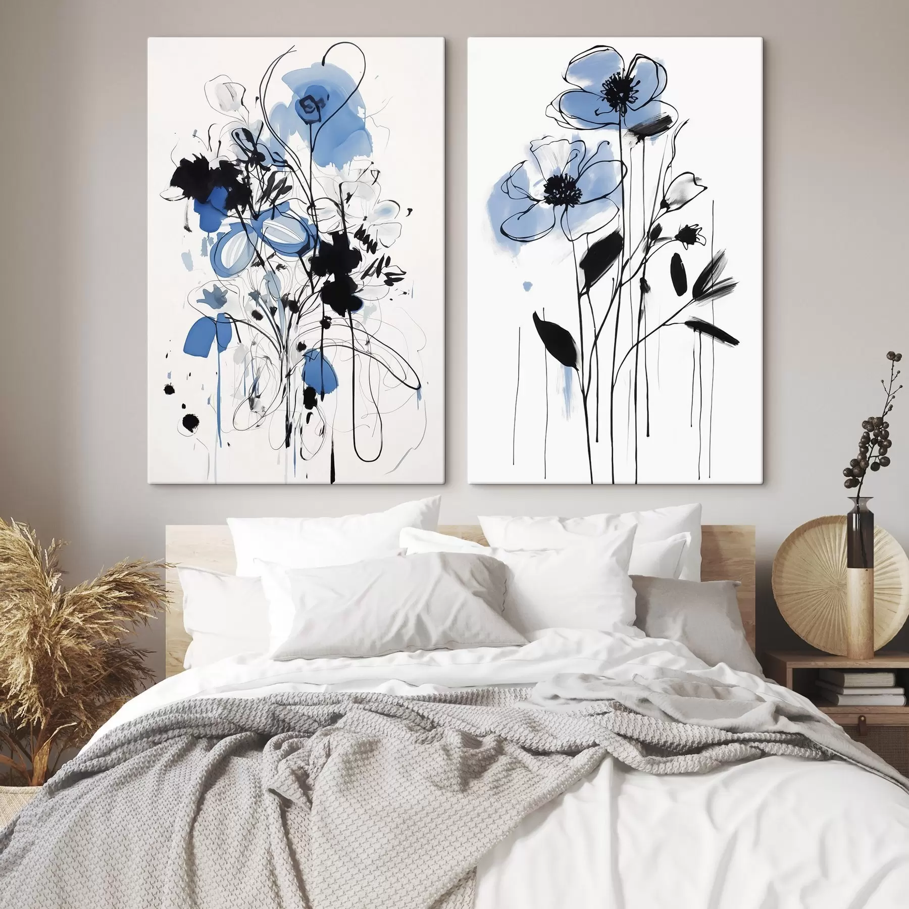 murales de pared Abstracción con manchas y flores m01222