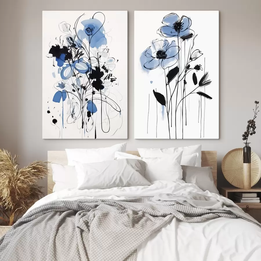 murales de pared Abstracción con manchas y flores m01222