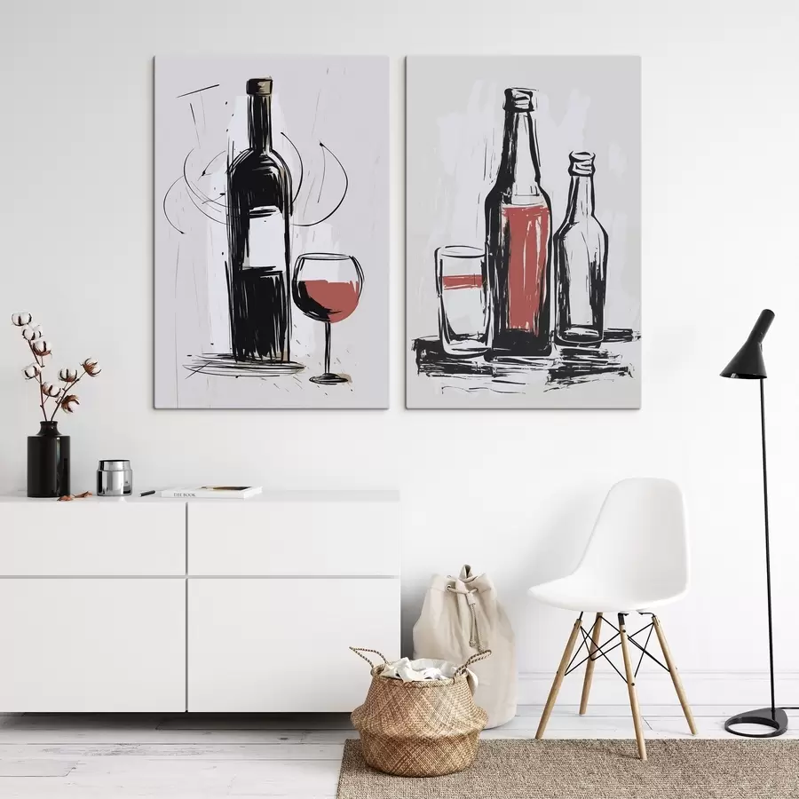 murales de pared Botellas y vidrio m01223