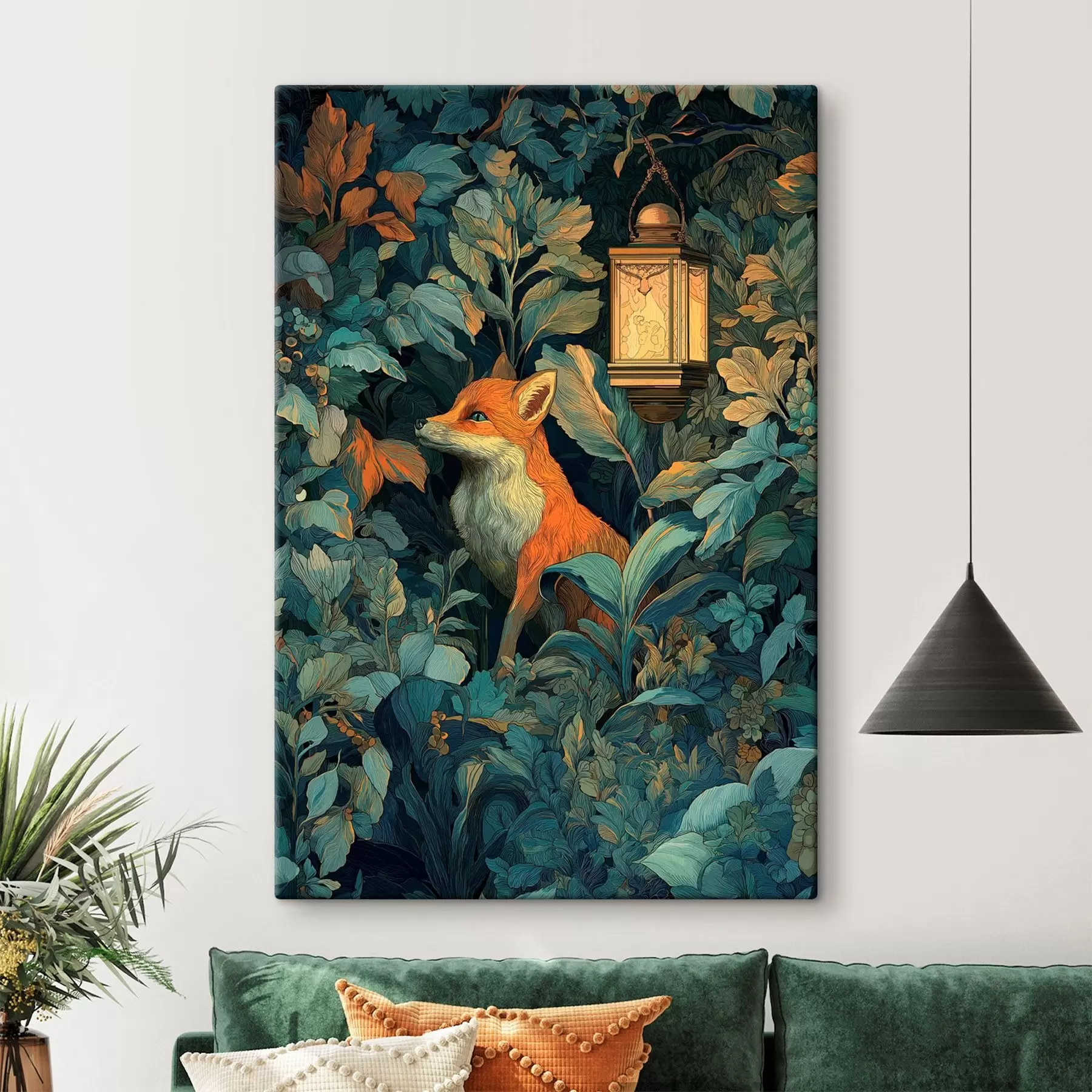 murales de pared Lindo zorro entre los arbustos s47107