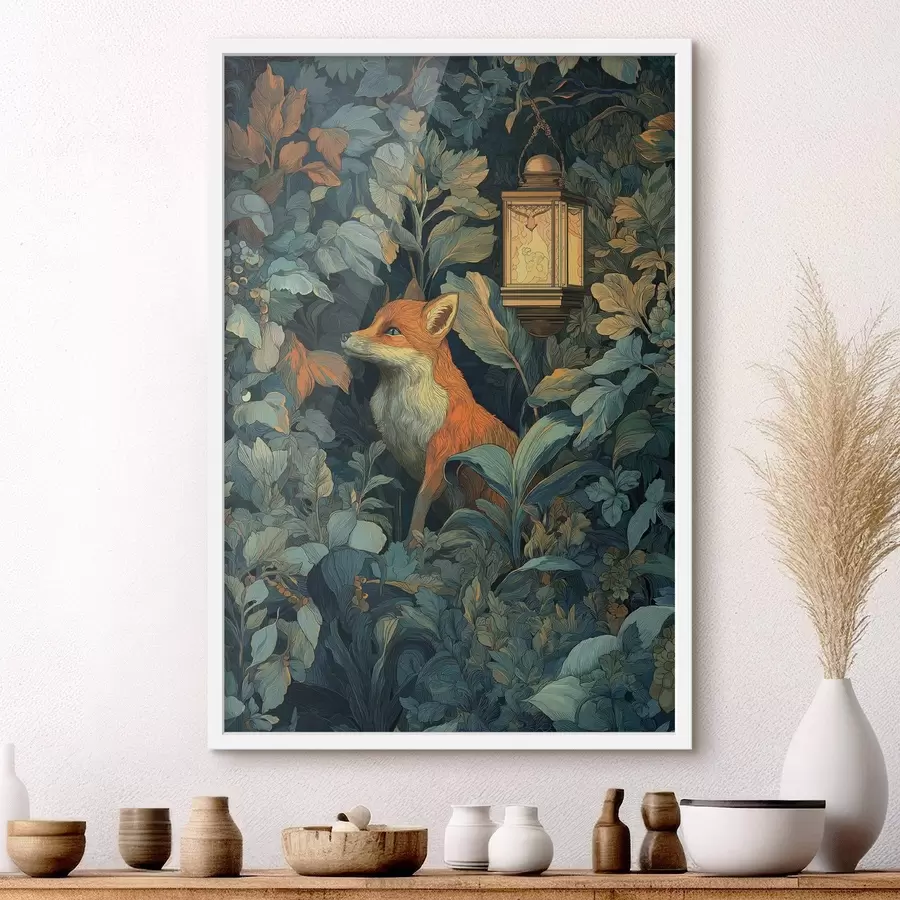 murales de pared Lindo zorro entre los arbustos f47107