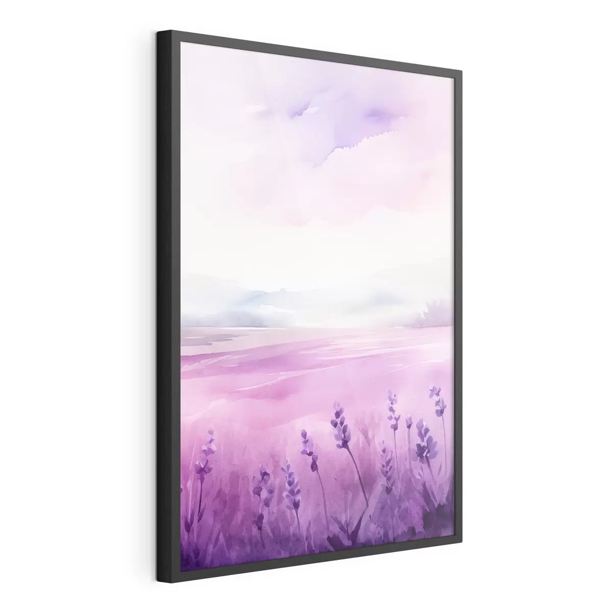 Poster Campo de lavanda, imitación acuarela f47109