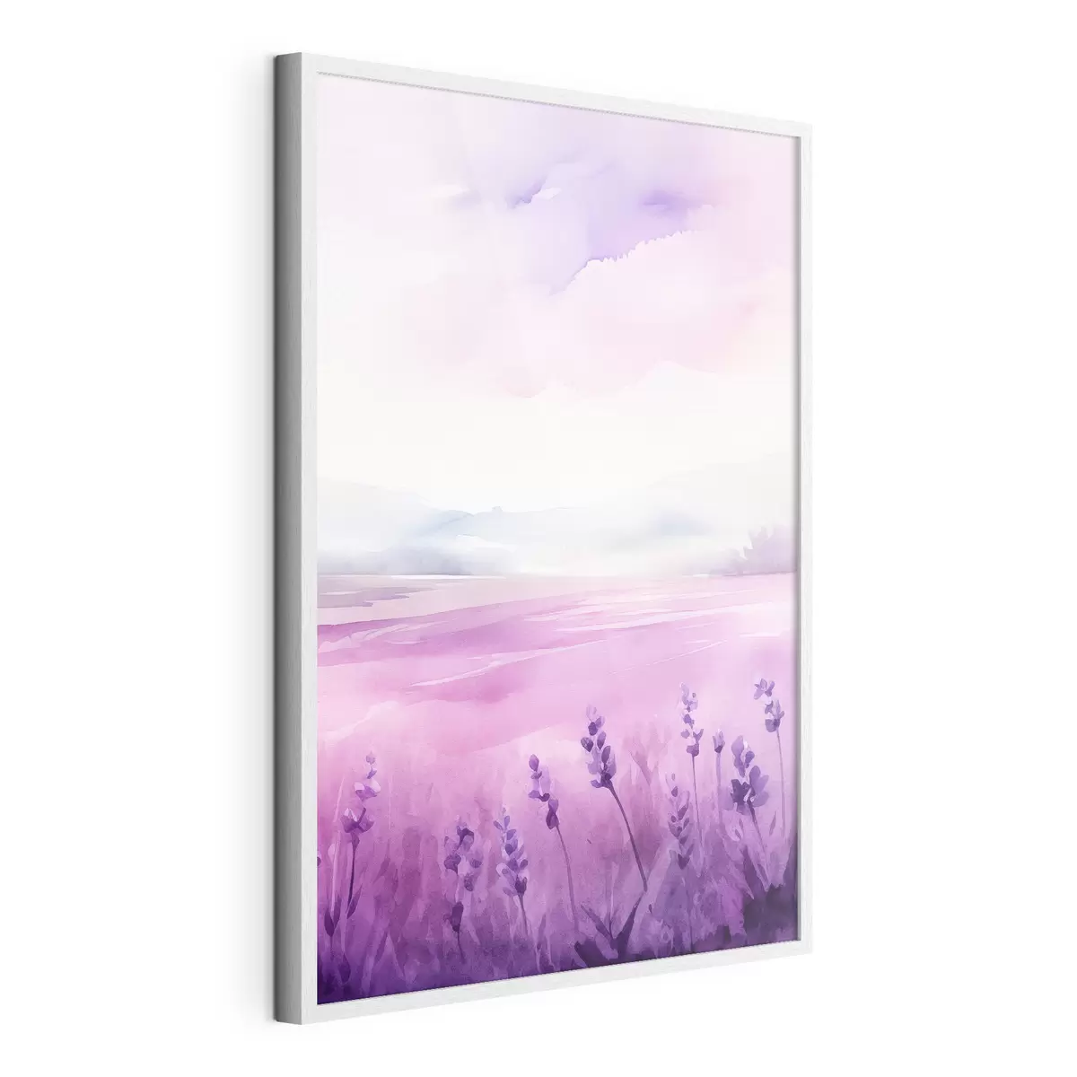 Poster Campo de lavanda, imitación acuarela f47109