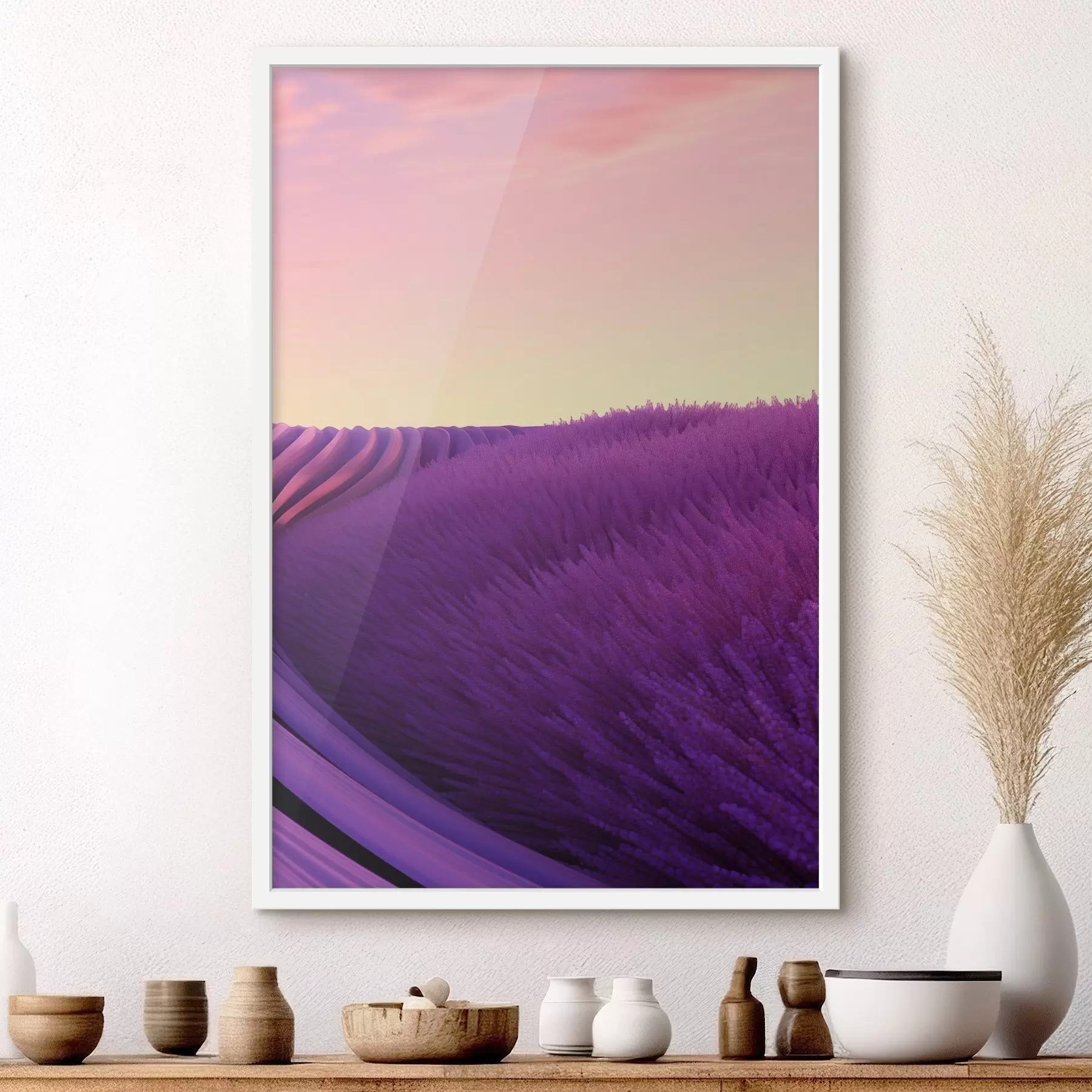 murales de pared Campo de lavanda al atardecer f47111