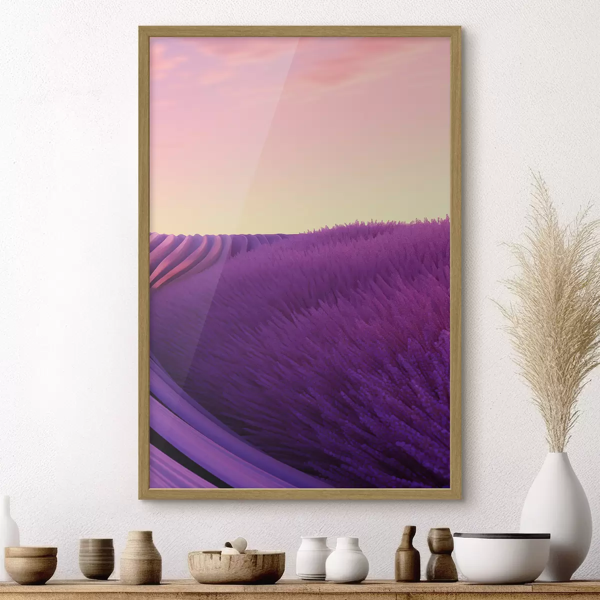 Poster Campo de lavanda al atardecer f47111