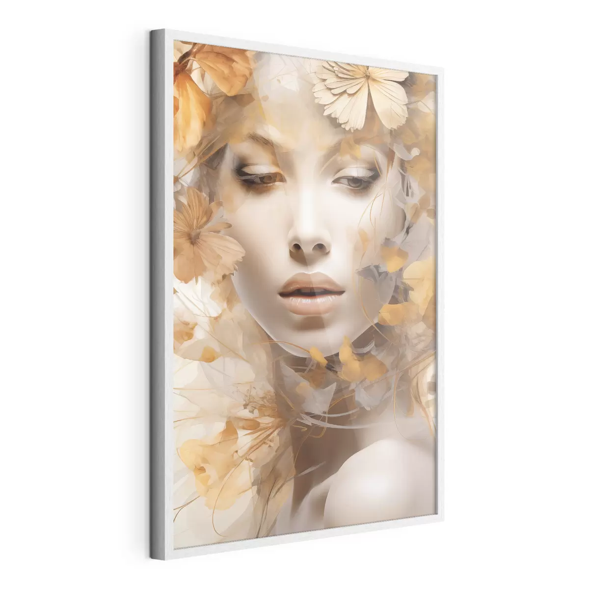 Poster Personas, niña y flores, escultura de imitación f47112