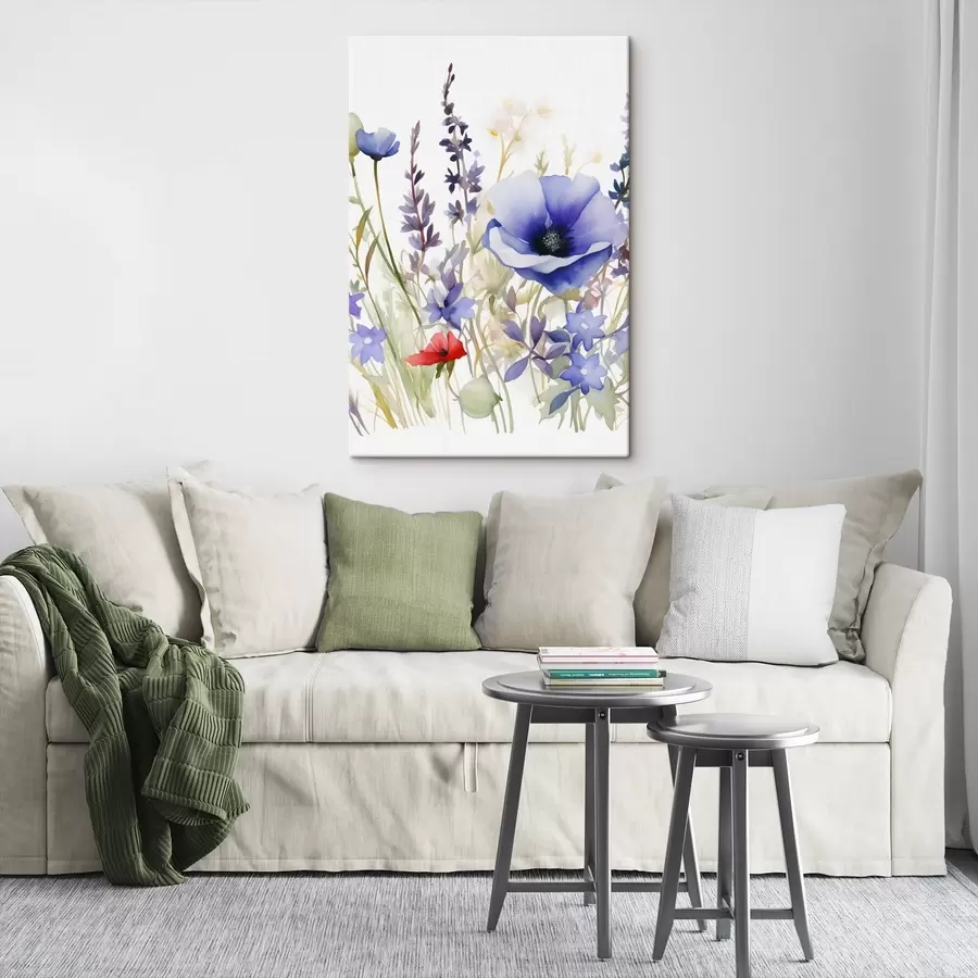murales de pared Flores de amapola y lavanda s46887