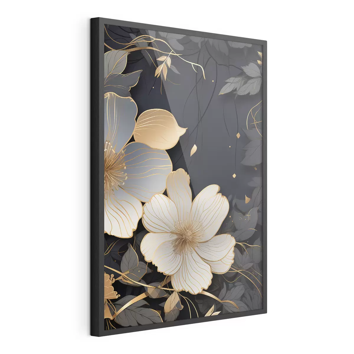 Poster Flores grandes sobre fondo oscuro f46885