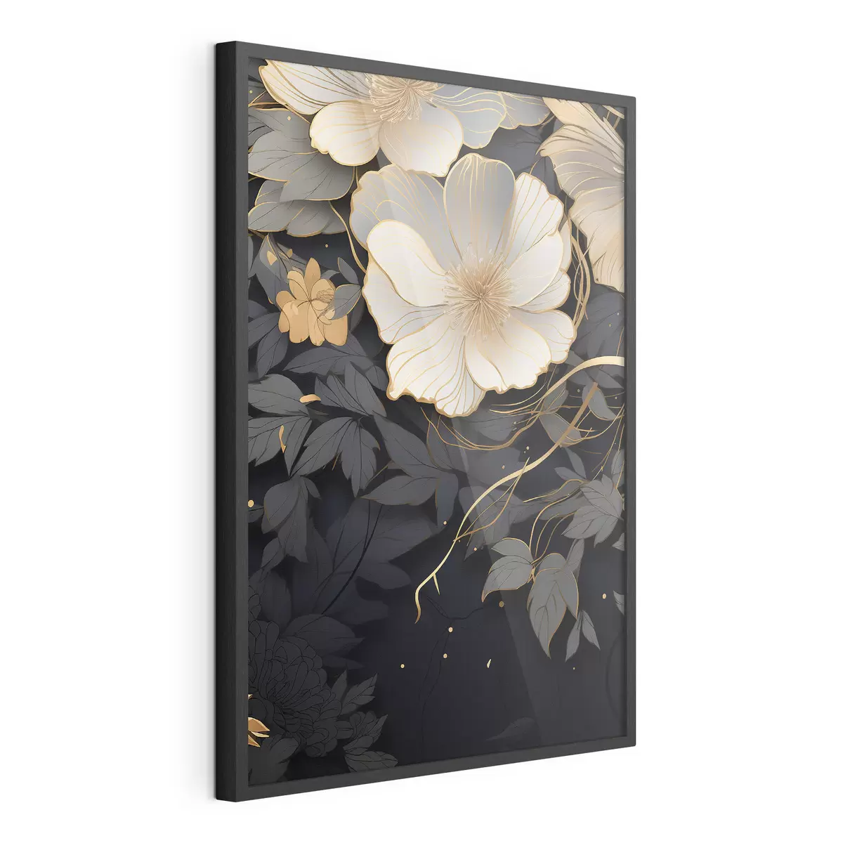 Poster Flores abstractas sobre fondo oscuro f46886