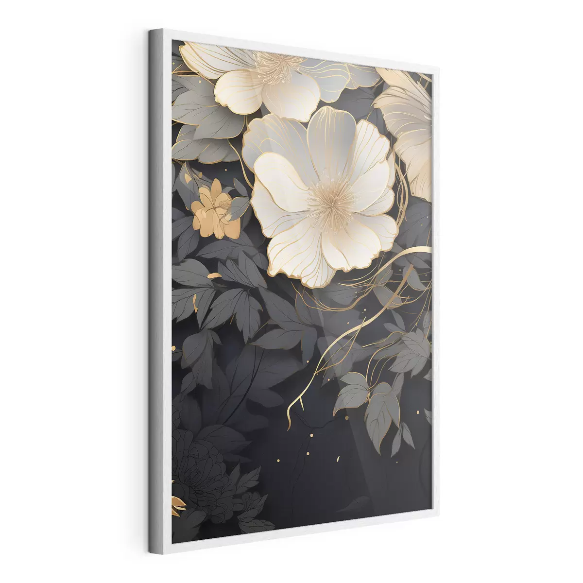 Poster Flores abstractas sobre fondo oscuro f46886