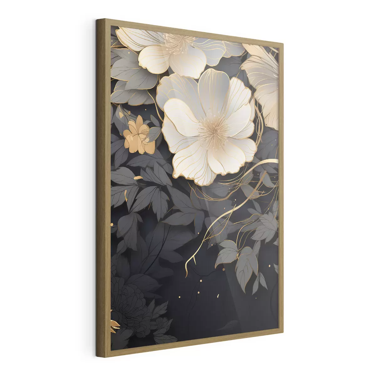 Poster Flores abstractas sobre fondo oscuro f46886